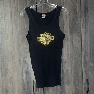 Harley Davidson gold and black tank top size 2X